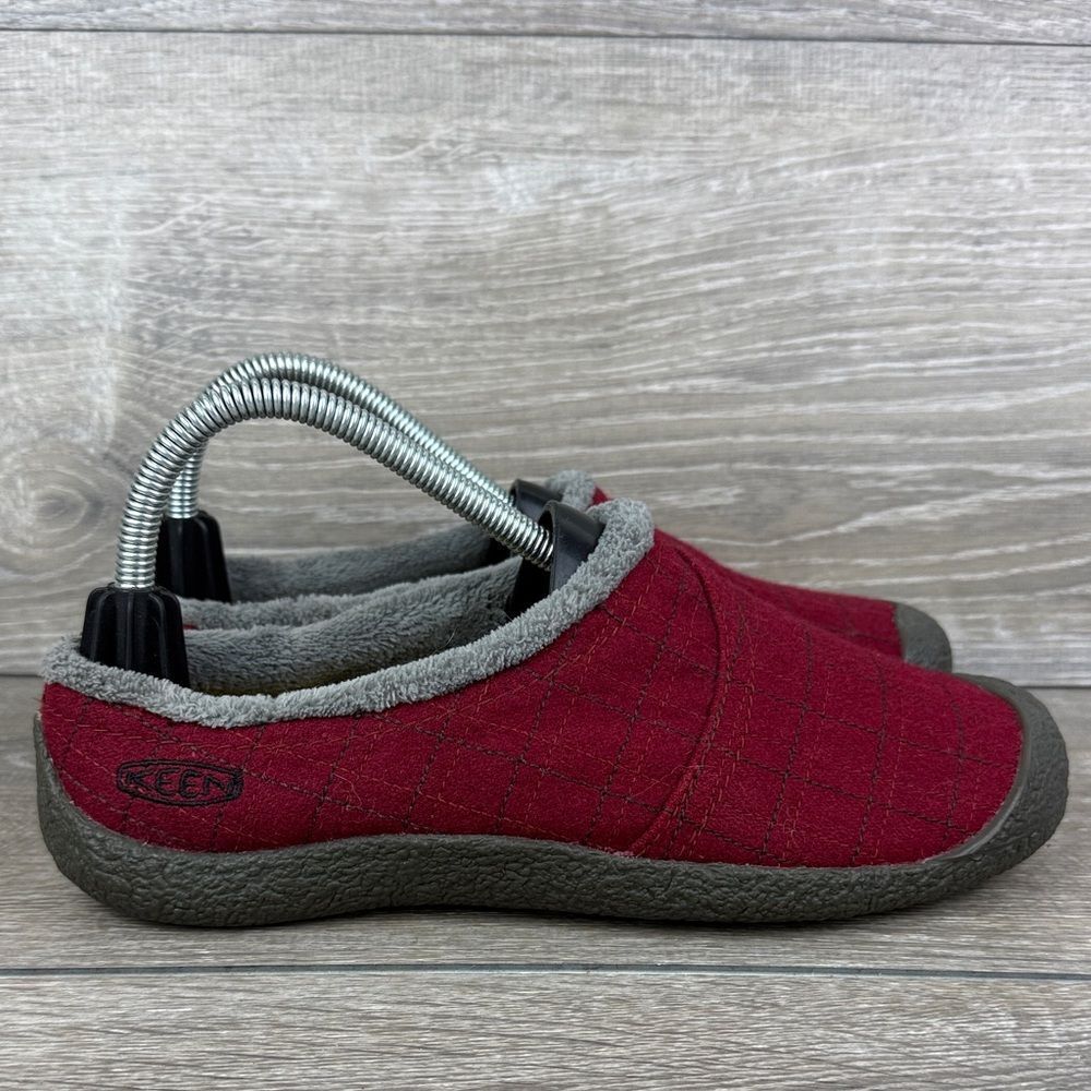 Keen Howser Wrap Slide Women’s Sz 8 Burgundy Red Gray Slip-On Comfort Loafers